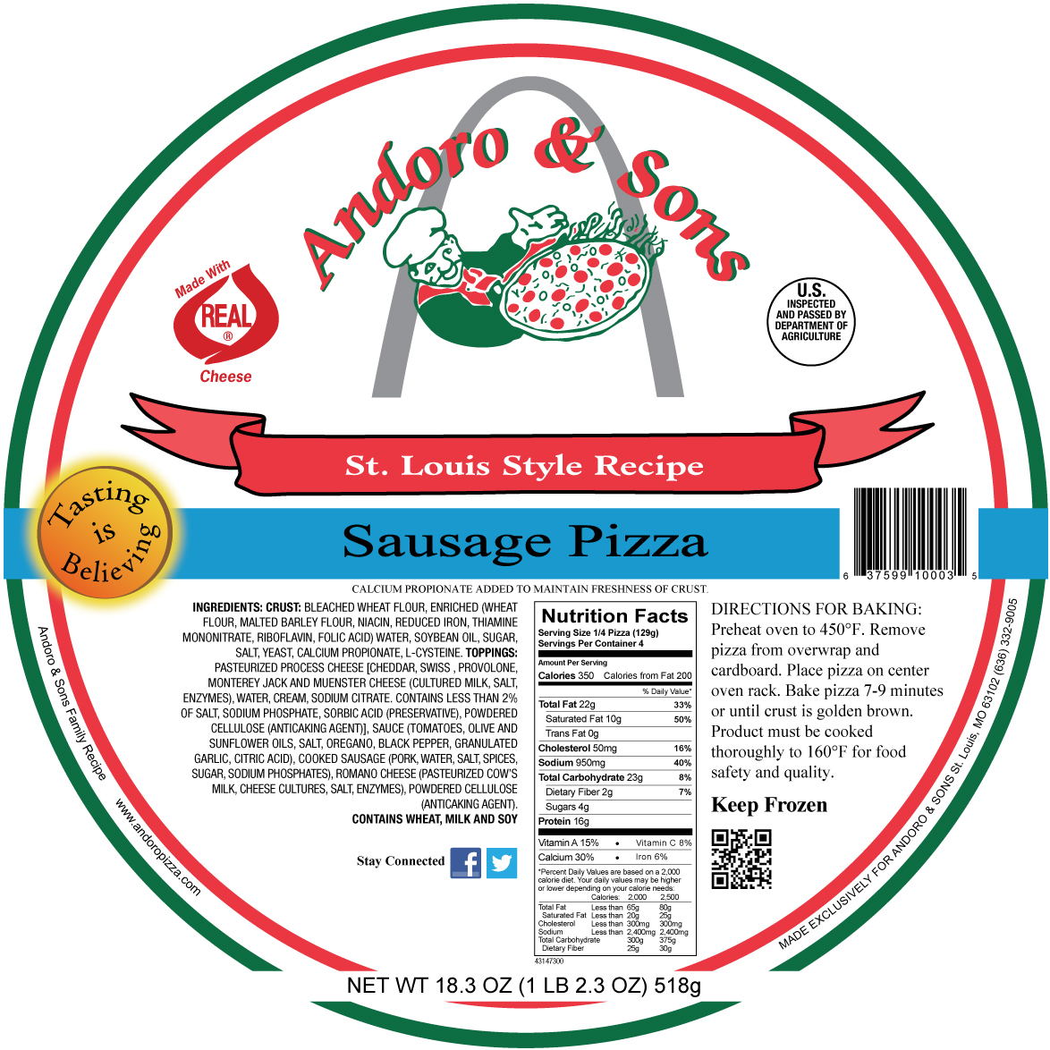 Andoro & Sons Sausage Pizza
